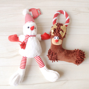 Christmas Tree Snowman Plush Cotton Robe Sounding Pet Toys