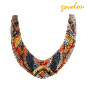 New Handmade Colorful Embroidery Neckline Decorated with Acrylic Beads