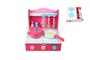 Wooden Toys Folding Play Kitchen in Suitcase