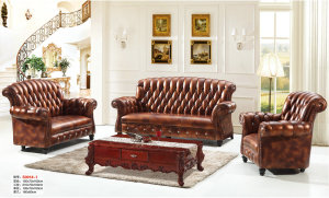 Europe Style Leather Sofa for Living Room Furniture (S001)
